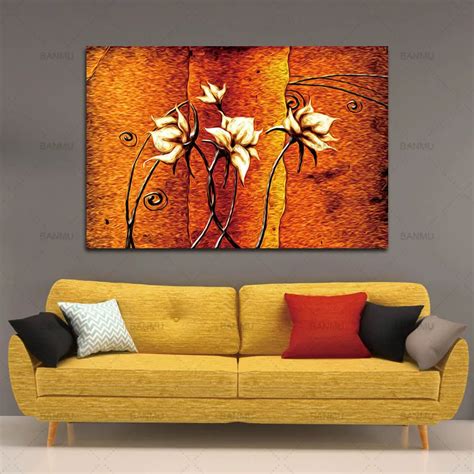 Frameless Canvas Wall Art Art Oil Painting Flower Painting Design Home