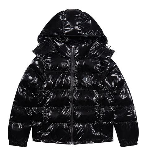 Trapstar Irongate Detachable Hooded Puffer Jacket Shiny Black