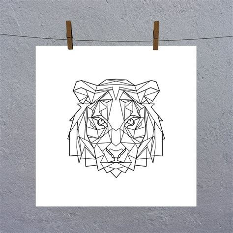 Geometric Tiger 70x70 Print Geometric Tiger Geometric Tiger Tattoo