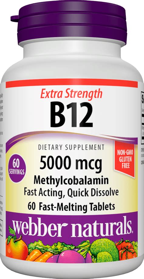 Extra Strength B12 Methylcobalamin 5000 Mcg Webber Naturals Us