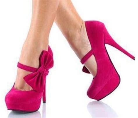 Hot Pink Heels With Bows Tacones Tacones De Moda Zapatos De Tacon