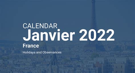 January 2022 Calendar France