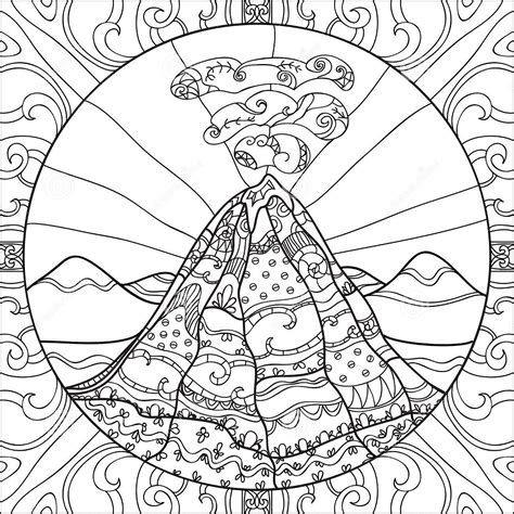Trend volcano coloring page 60 on line drawings with volcano. Just for fun! - Volcano mandala colouring challenge ...