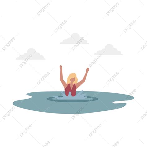 Female Swim Clipart Hd Png Female Swimming In The Sea Drowning Rescue