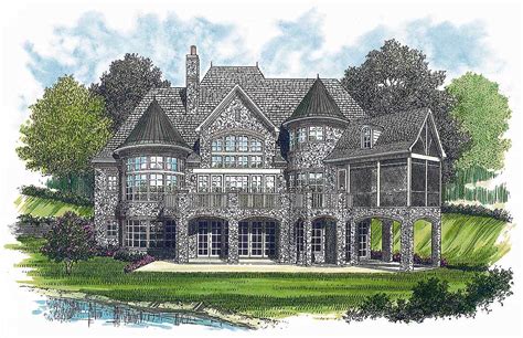 Luxurious French Country Home Plan For A Rear Sloping Lot 17527lv