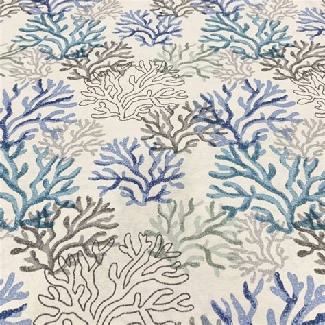 Coral Reef Upholstery Fabric Nautical Fabric By The Yard Etsy