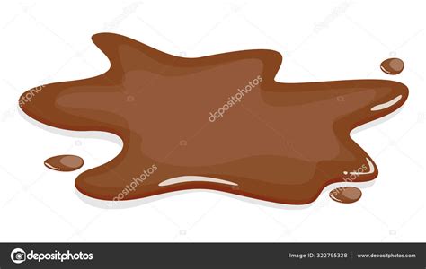Mud Puddle Vector Isolated Brown Autumn Natural Liquid Stock Vector