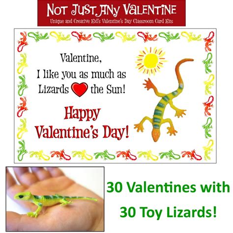 30 Lizard Classroom Valentines With Toy Instead Of Candy Unique