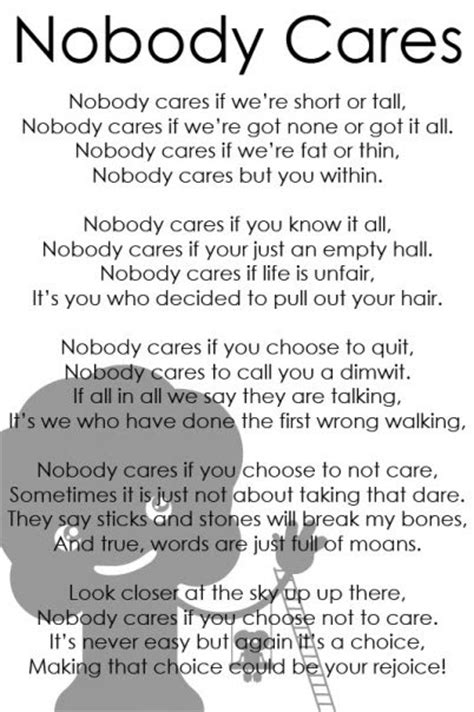 Nobody loves me or cares at all about me. Cacoethes Scribendi: Nobody Cares