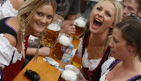 Women Celebrate The Opening Ceremony Of Oktoberfest In The Hofbräuzelt Beer Tent Beer Tent