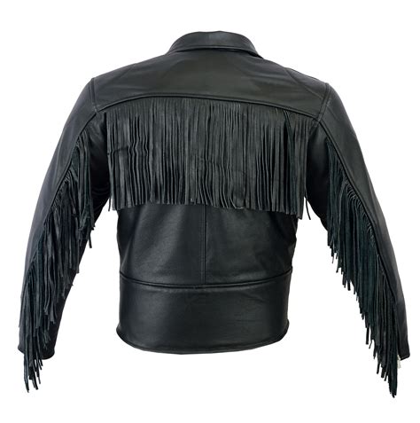 Leather Tassel Fringe Motorbike Jacket Brando Cruiser Perfecto