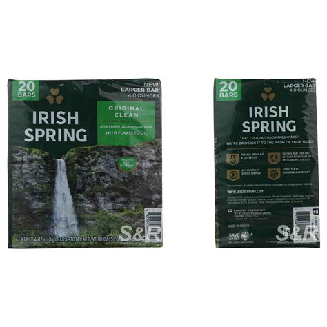 Irish Spring Original Clean Deodorant Bar Soap 113g X 20pcs
