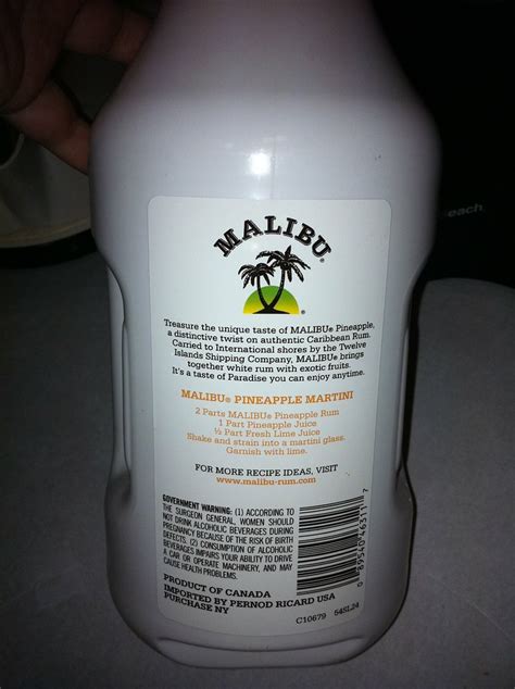 Malibu is the most widely known coconut rum on the market and can be found behind most bars in the country. Apparently "Imported" Malibu rum is a product of Canada | Flickr