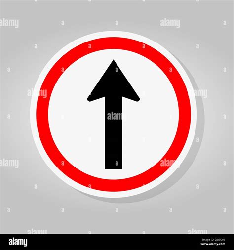 One Way Traffic Road Sign Isolate On White Backgroundvector
