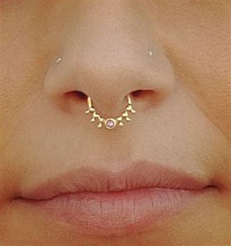 14k Gold Septum Ring Solid Gold Septum Septum Jewelry Nose Etsy