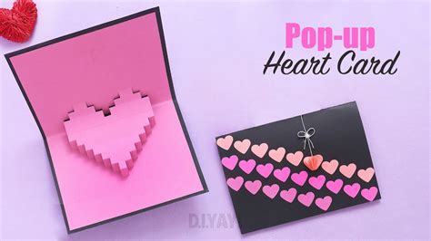 How To Make Pop Up Heart Card Pop Up Card 3d Heart Card Youtube