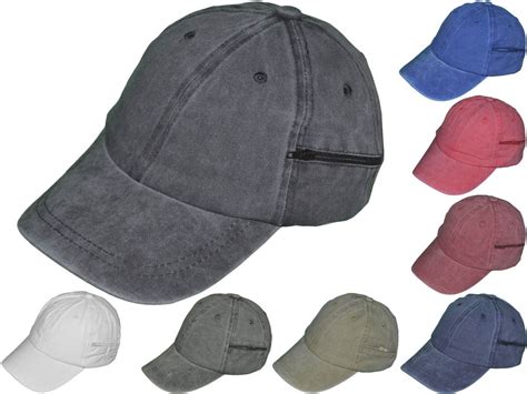 Zipper Pocket Bk Caps Blank Dad Hats Unstructured Cotton Polo