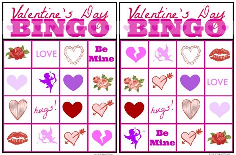 Free Printable Valentines Day Bingo Cards Game Jenny At Dapperhouse