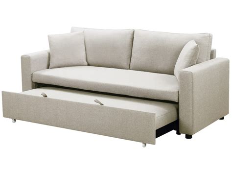 Livraison gratuite à domicile chez home24. Canapé 3 places convertible saphir tissu beige - Vente de ...