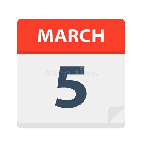 March 5 Calendar Icon Stock Illustration Illustration Of Paper