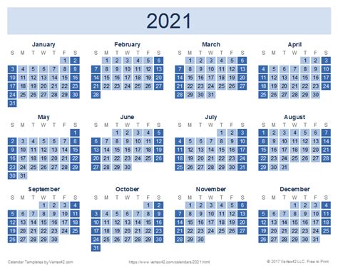 Download A Free 2021 Yearly Calendar Reverse Design From