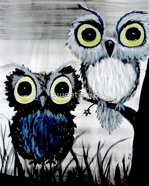 Black And White Owls Art Framed Prints By Sweetjay O Redbubble