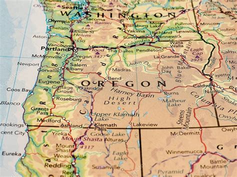 Mapa De Oregon Con Nombres
