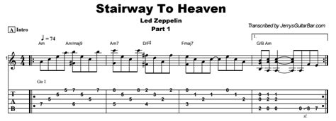 Led Zeppelin Stairway To Heaven Guitar Lesson Tab And Chords Jgb