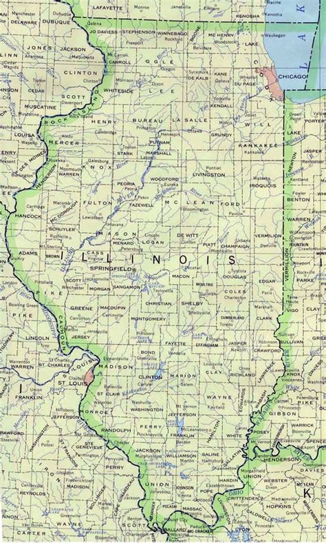 Detailed map of Illinois state. Illinois state detailed ...