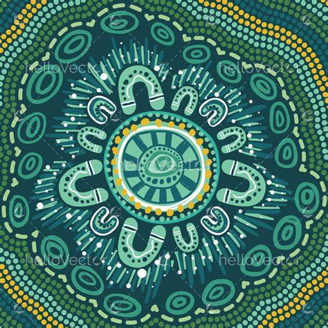 Green Aboriginal Style Painting Illustration Download Graphics And Vectors