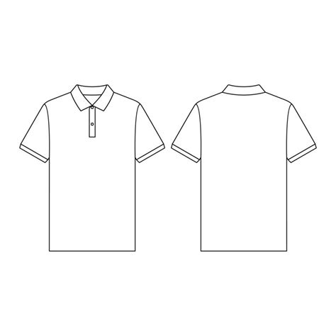 Template Polo Shirt Vector Illustration Flat Design Outline Template