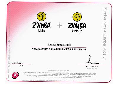 Examples Of Best Certificate: Zumba Certification