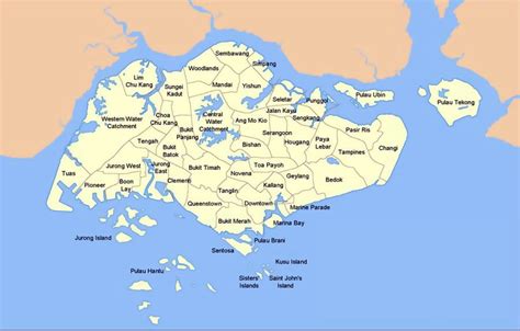 Detailed Administrative Divisions Map Of Singapore Singapore Asia