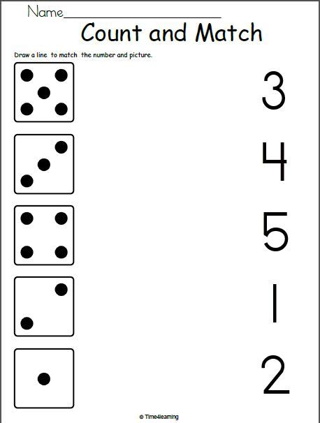 Math Worksheet For Kindergarten Match 1 To 5 Raste Enblog2