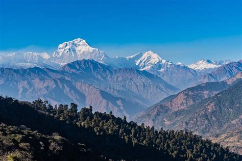 Majestic View Of Dhaulagiri Mountain Range Seven Highest Pokhara Nepal