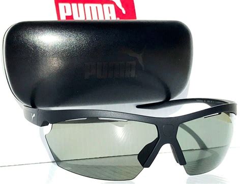new puma matte black semi rimless polarized gray lens sunglass pu0005s cos 001 ebay