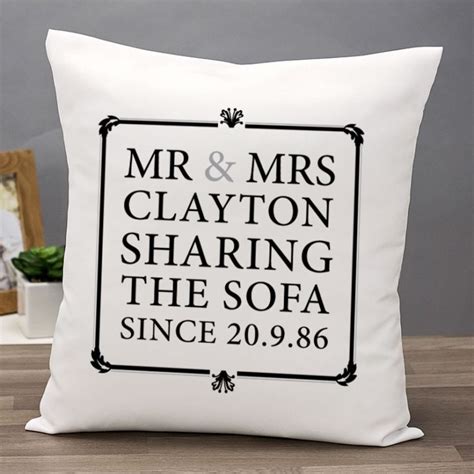 Mr And Mrs Sharing The Sofa Personalised Cushion Personalised Cushions