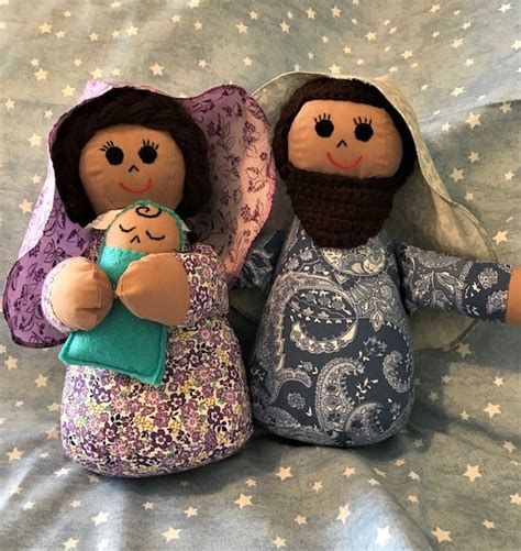 Handmade Set Of 3 Stuffed Nativity Dolls Etsy