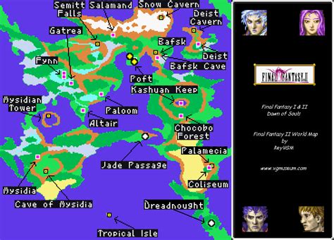 Final Fantasy I And Ii Dawn Of Souls World Map Map For Game Boy Advance