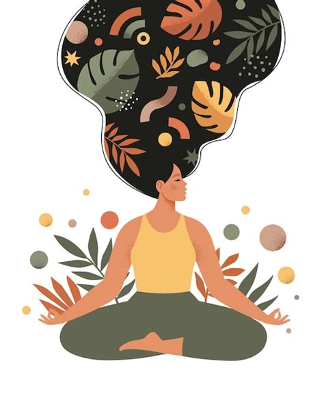 Premium Vector Mindfulness Meditation And Yoga With Woman Illustration