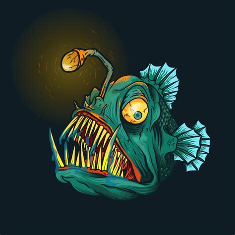 Premium Vector Angry Angler Fish Illustration