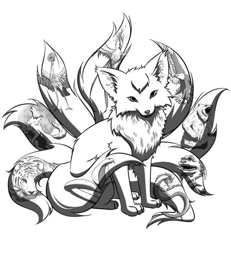 Nine Tailed Fox Coloring Pages For Kids Coloring Pages