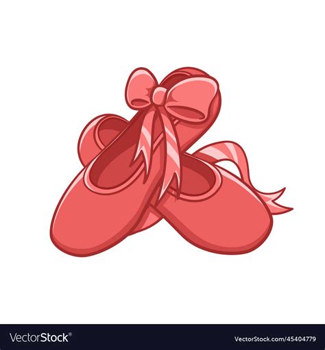 Red Pointe Shoes Clipart With Bow Ballet Shoes Vector Image