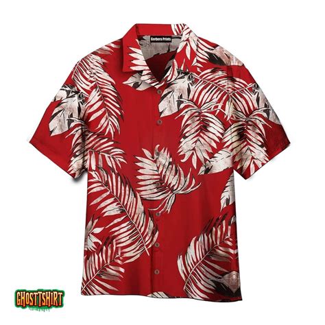 Awesome Red Leaf Aloha Hawaiian Shirt