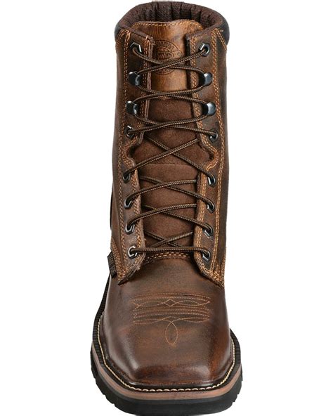 justin men s stampede steel toe lace up work boots boot barn