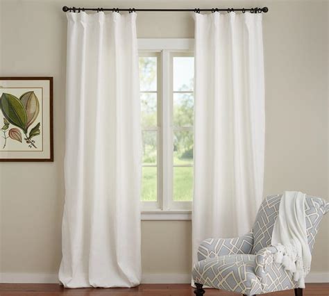Metal curtain rod provides a beautiful complement to your window treatments. Emery Linen/Cotton Curtain | Pottery Barn AU