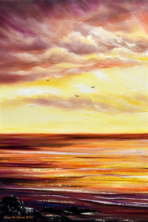The Incredible Journey 2 Vertical Sunset Painting By Gina De Gorna