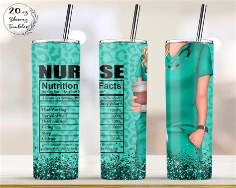 Nurse Glitter Tumbler 20 Oz Skinny Tumbler Sublimation Etsy