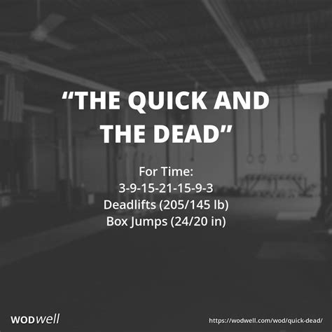 The Quick And The Dead Workout Crossfit Port Chester Benchmark Wod