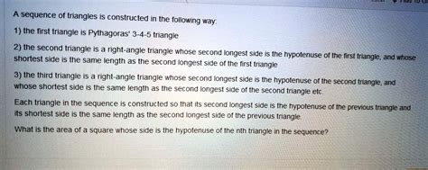 Solved A Sequence Of Triangles Is Constructed In The Following Way 1
